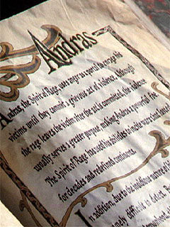 Andras' entry in the Book Of Shadows